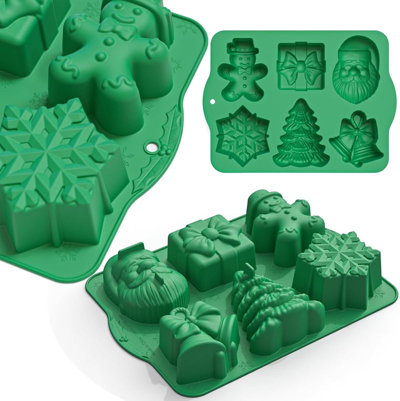 Apiocmy 3D Christmas Silicone Baking Molds with Scraper - Image 2